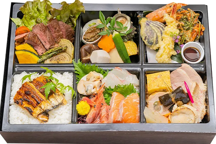  鹿児島産 黒毛和牛、旬菜のステーキとうなぎ飯の懐石膳
