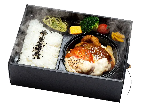 温まる!ハンバーグ弁当 トマトとチーズのディアボラ風