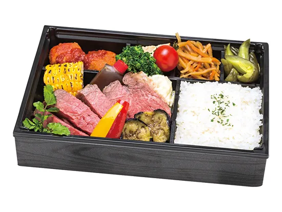 ブラックアンガス牛(100g)のビックステーキ弁当 