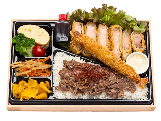黒豚ロースとんかつと特大海老フライ弁当